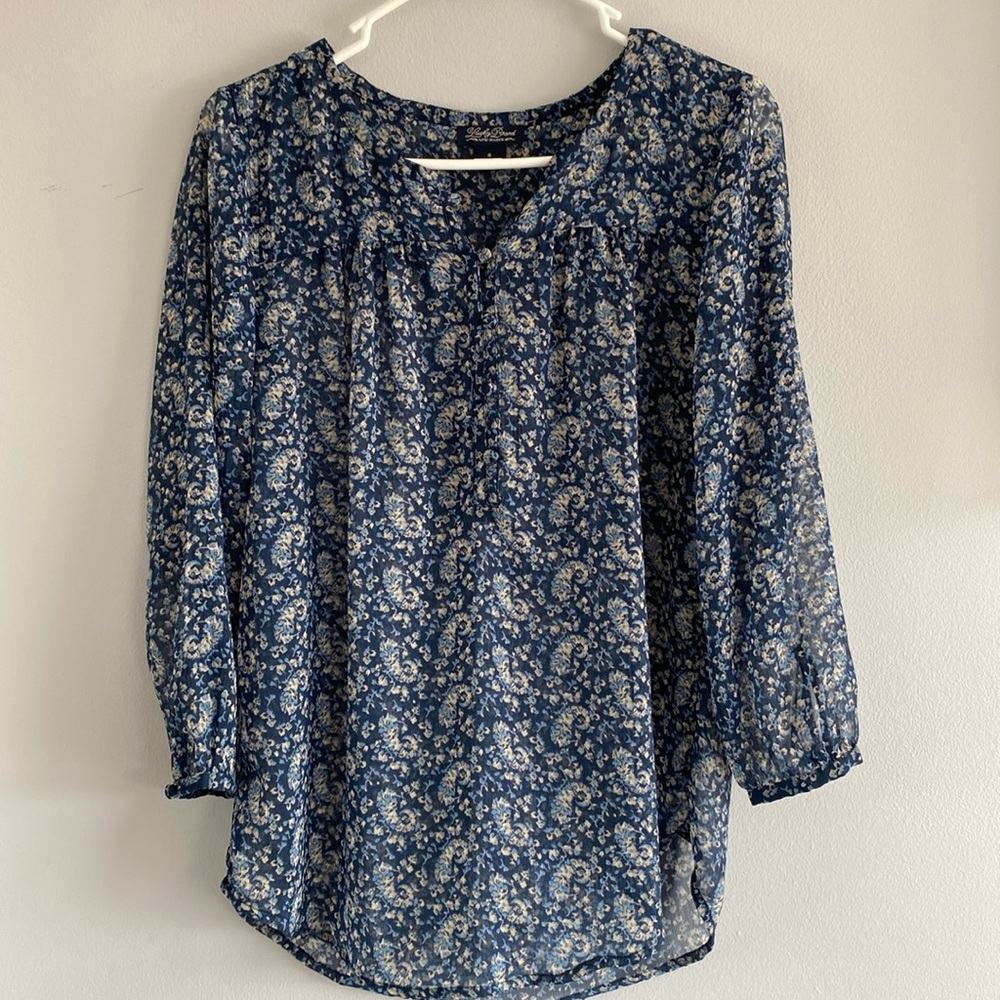Lucky Brand Women’s floral and paisley blouse